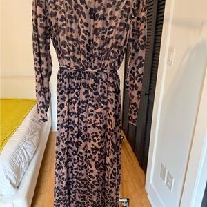 Cloth & Stone Black and Brown Long Sleeve Dress